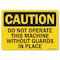 Signmission OSHA, Do Not Operate This Machine W/O Guards In Place, 10in X 7in, 7" H, 10" W, Landscape OS-CS-D-710-L-19144 - alternate 1